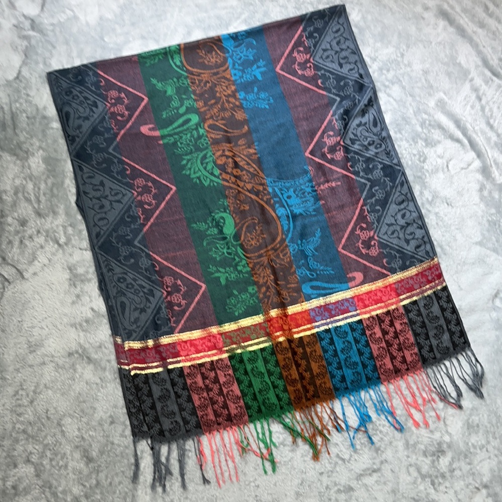 NWOT FC Multicolored Scarf with Fringe